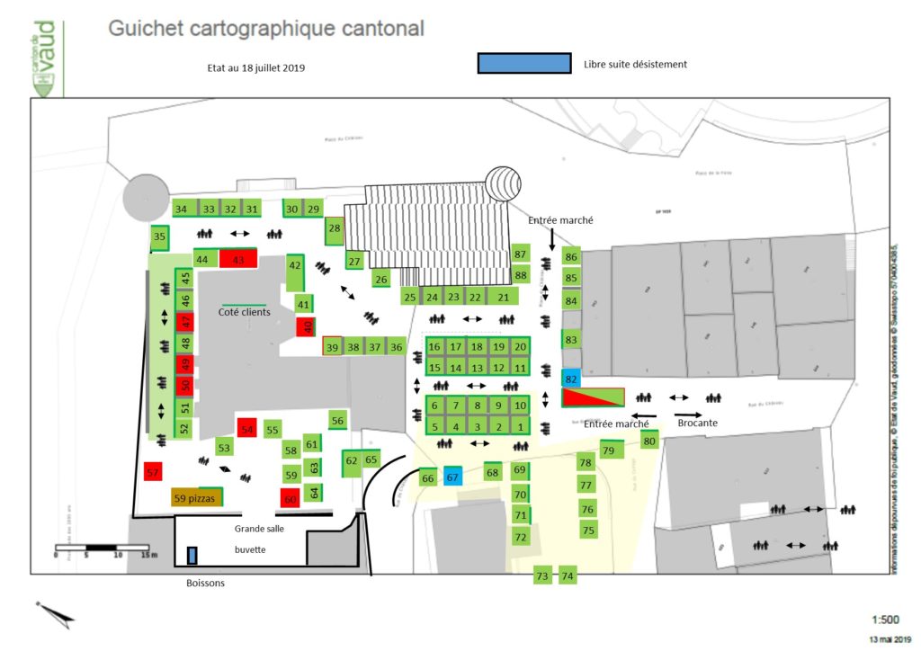 Plan du marché au 18 juillet 2019